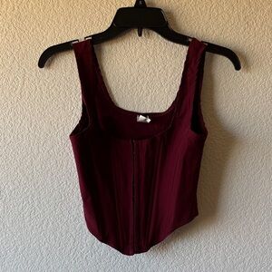 Elegant Burgundy Corset hooks Top (Windsor)